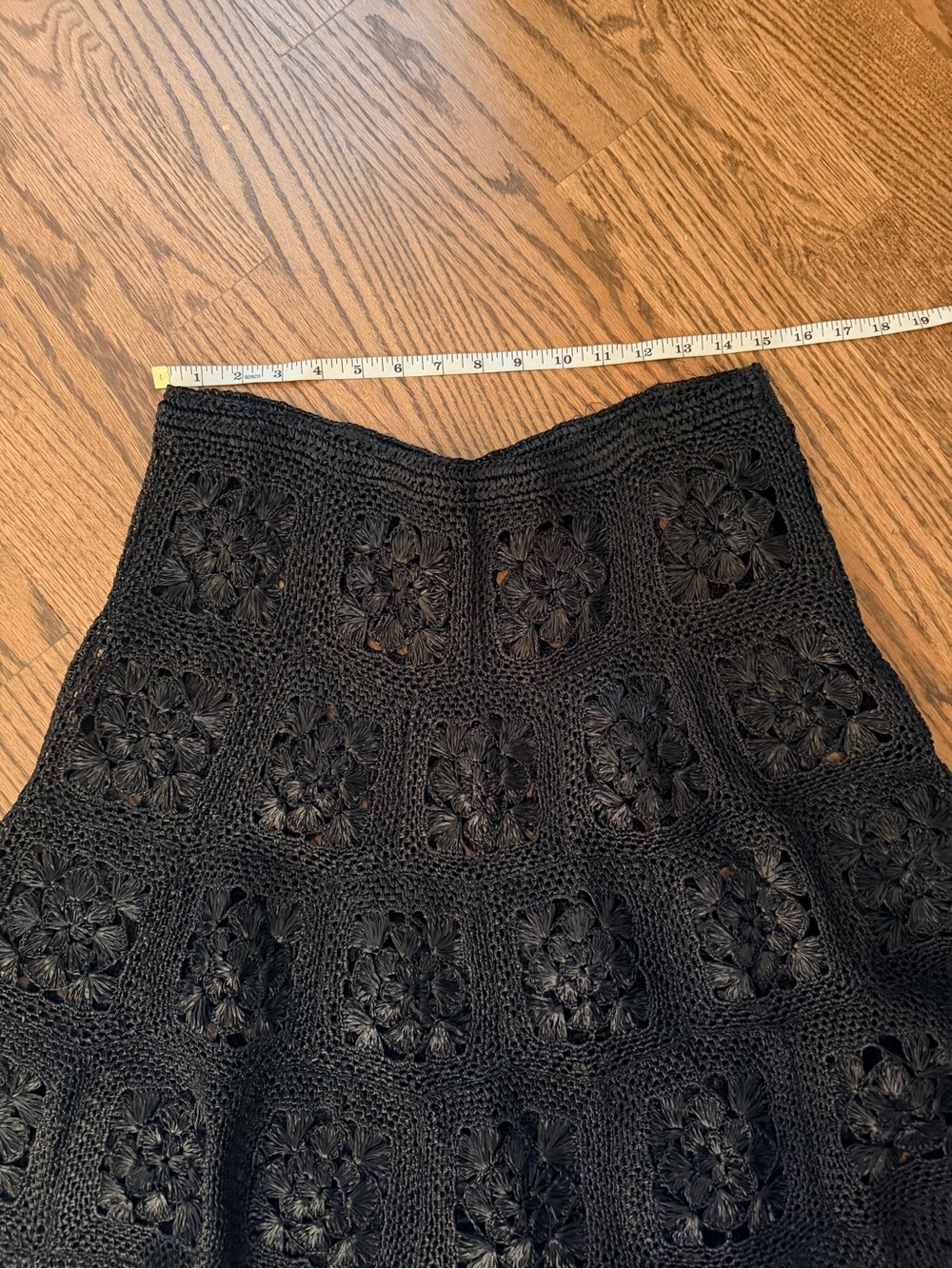 Black Crochet A-Line Women's Skirt - Picture 6 of 6